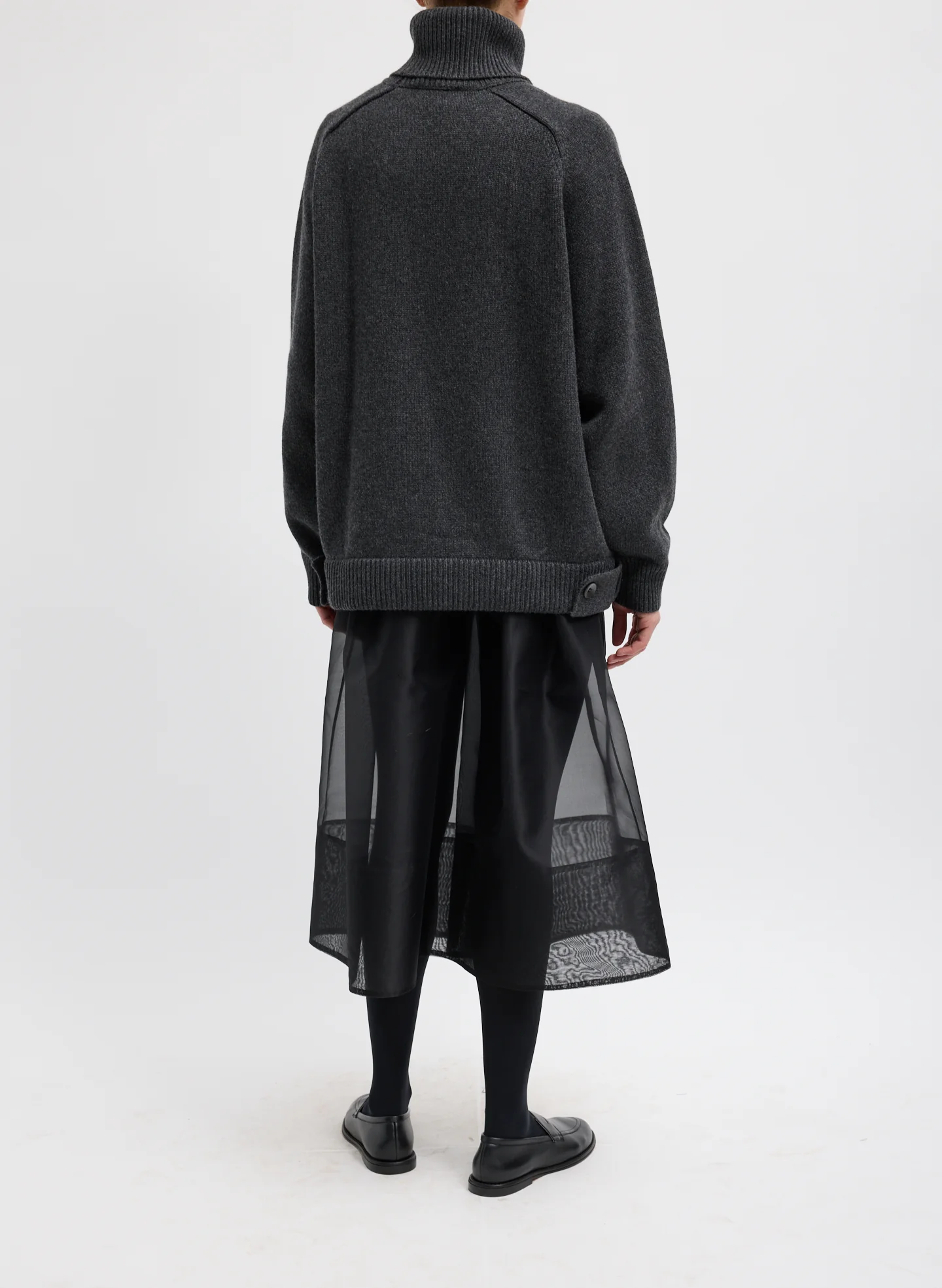 Cashmere Sweater T-Neck Oversized Pullover - Image 5